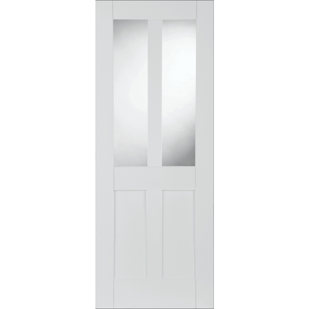 Internal Primed White Shaker 2 Panel 2 Light Glazed Door